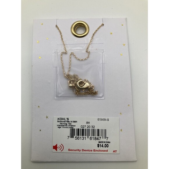 LITTLE BITS Of LUXE Zodiac CAPRICORN Sign Necklace Gold Tone Rhinestone - Picture 3 of 4